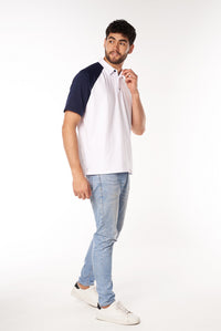 Polo Oversize Blanco Azul