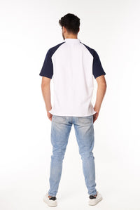 Polo Oversize Blanco Azul