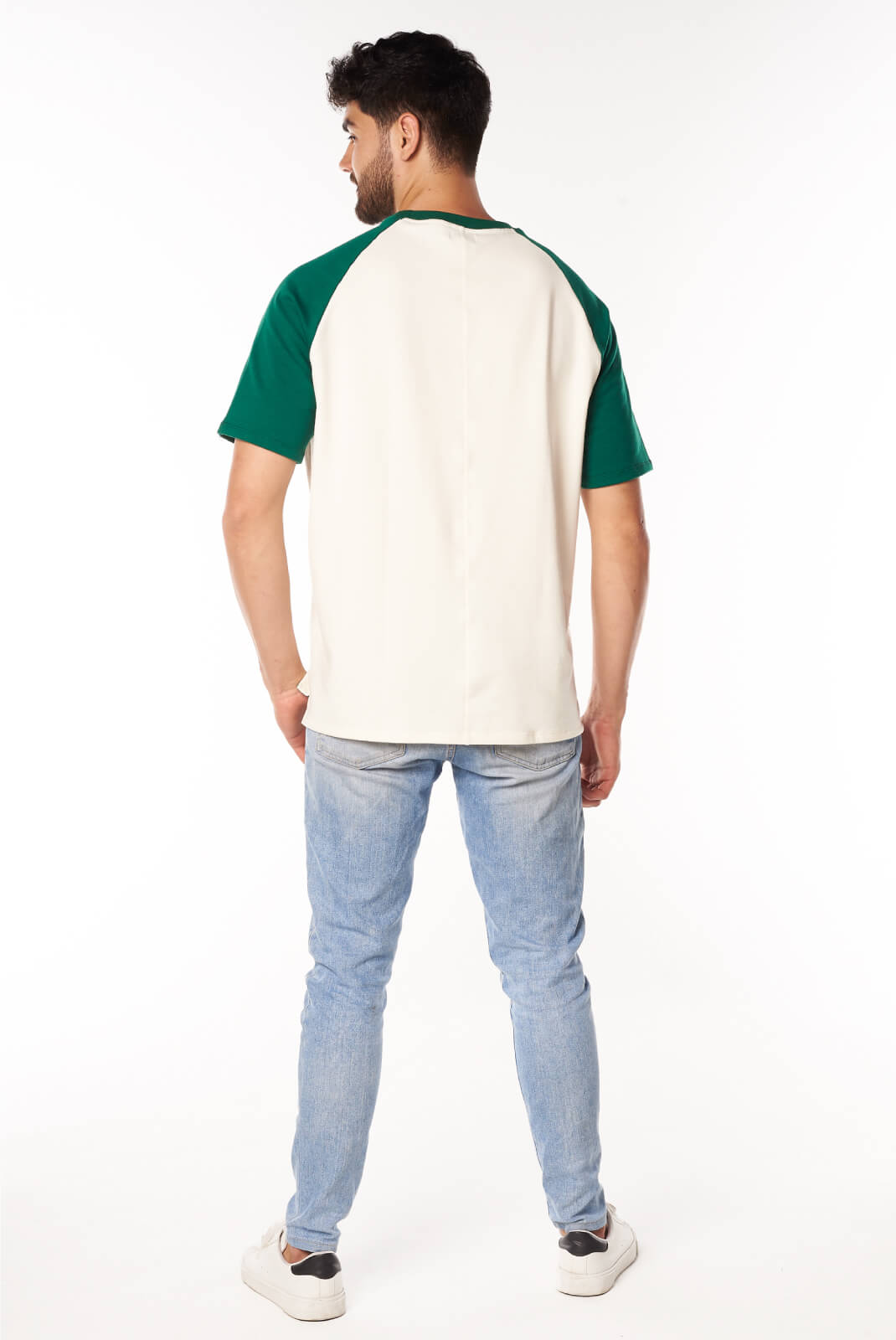 Camiseta Oversize Beige Verde Botella