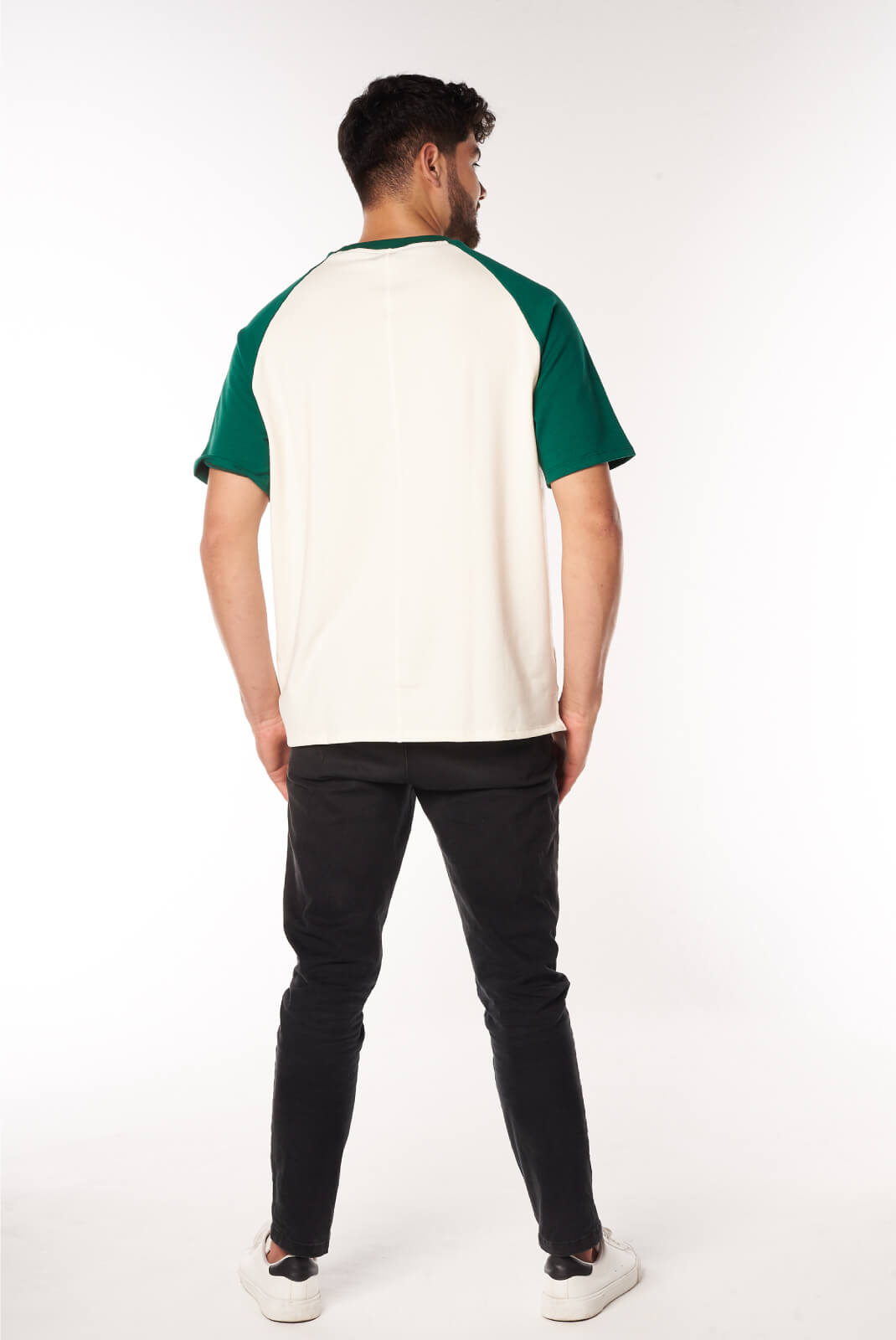 Camiseta Oversize Beige Verde Botella